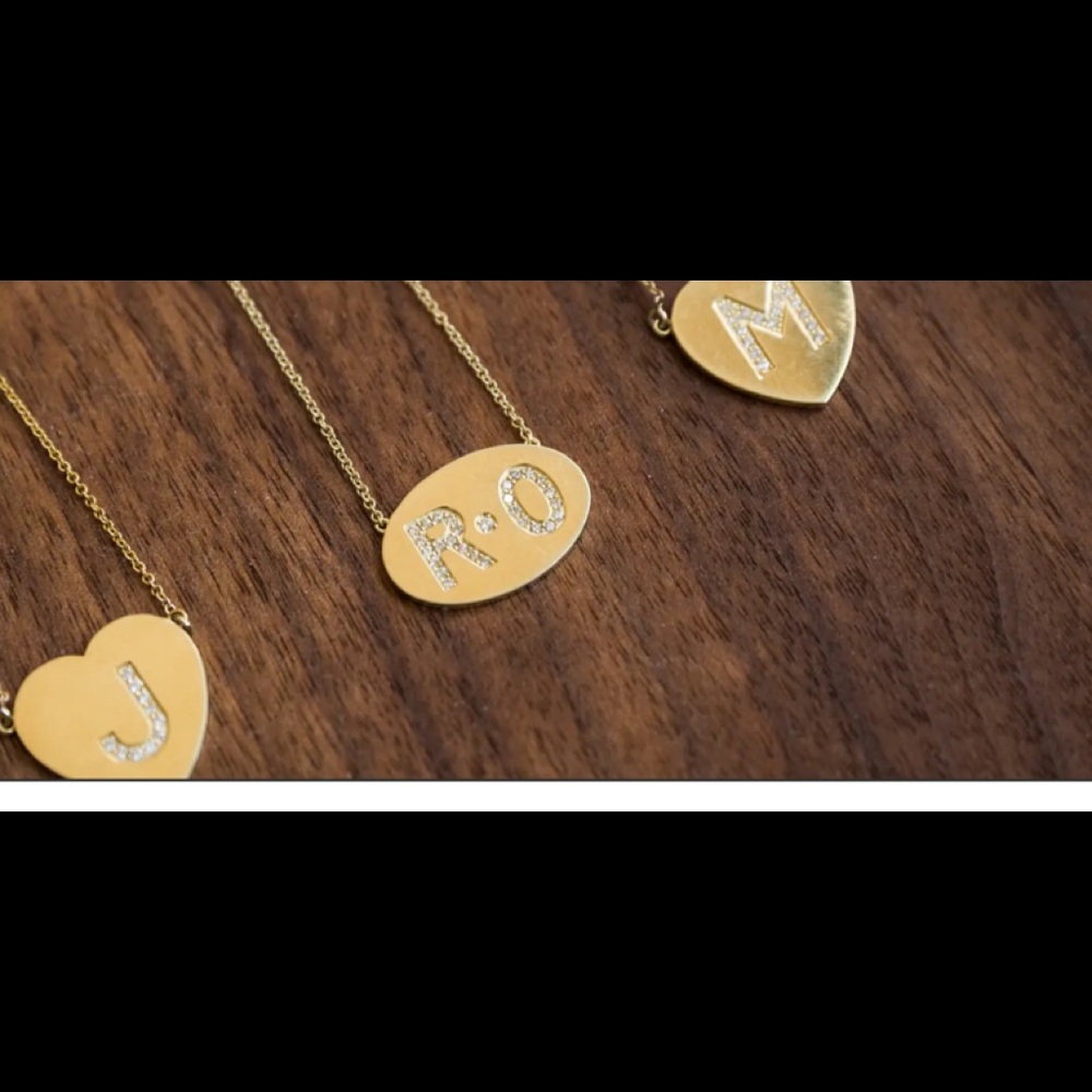 Jennifer Meyer Letter Heart Necklace